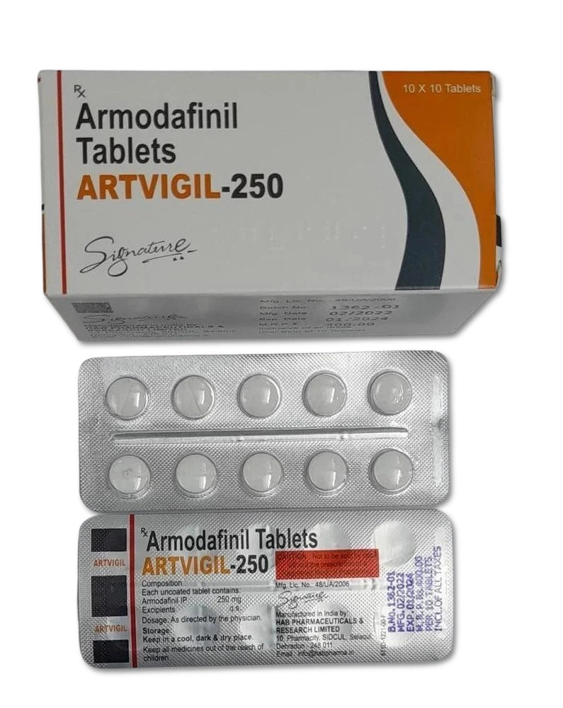 Armodafinilo 250mg 100 Tabletas Artvigil 250