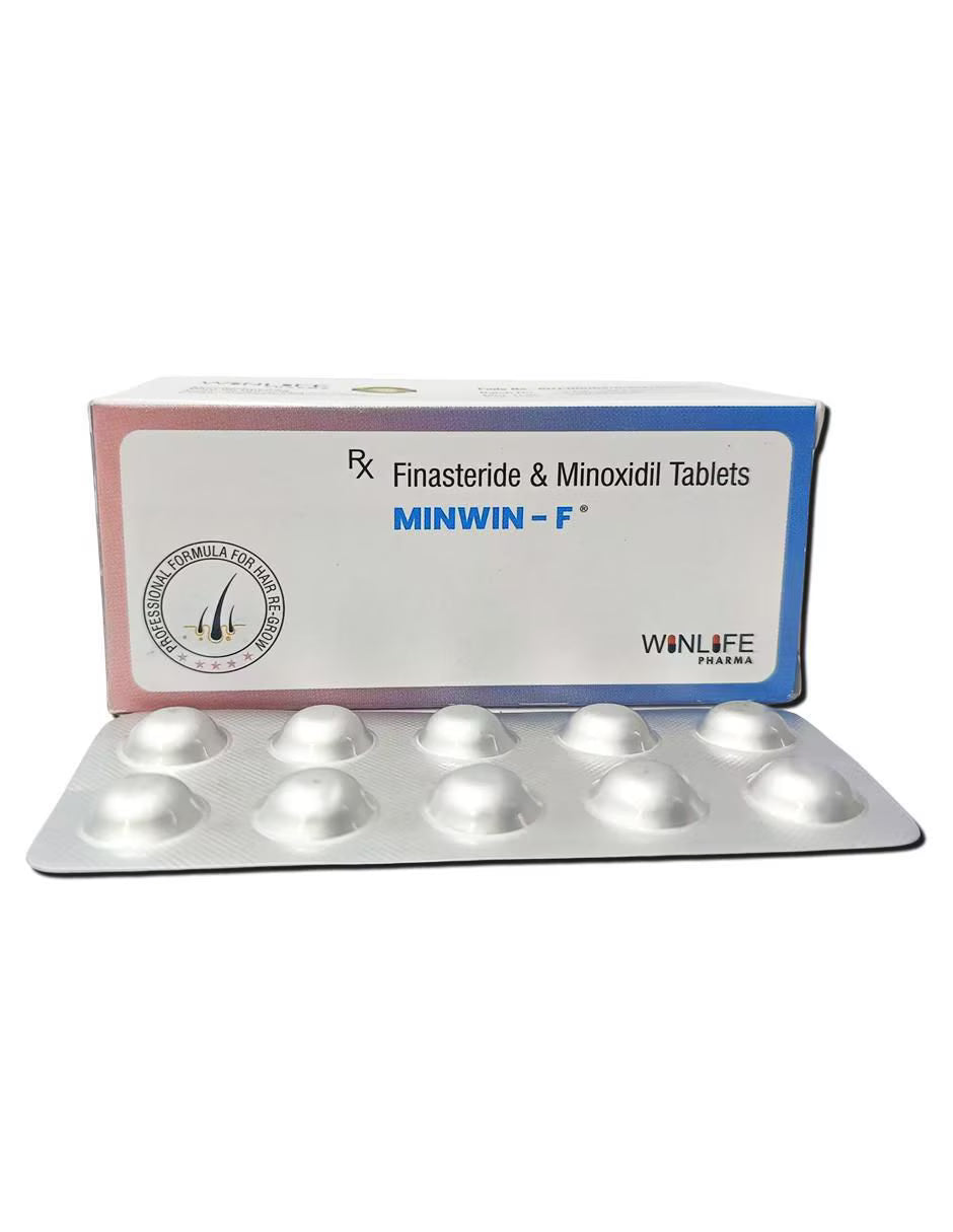 Minoxidil 5mg + Finasterida 1mg 100 Tabletas Minwin-F