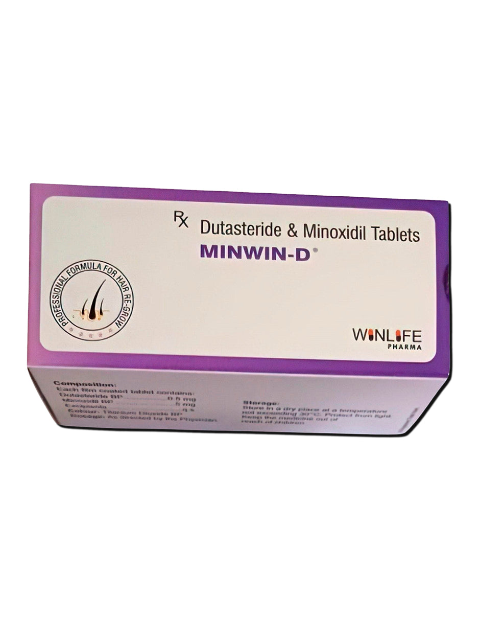 Minoxidil 5mg + Dutasterida 1mg 100 Tabletas Minwin-D