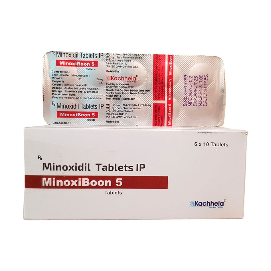Minoxidil 5mg 60 Tabletas Minoxiboon