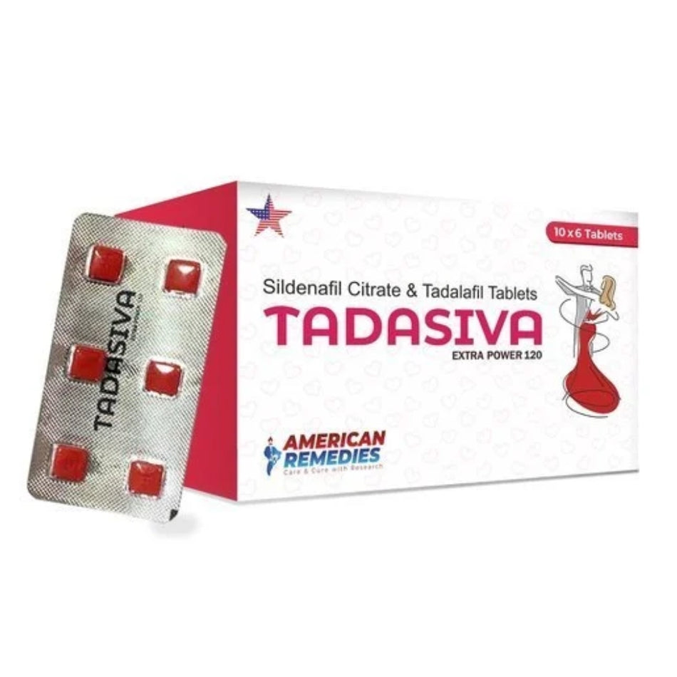 Sildenafil 100mg + Tadalafil 20mg 60 Tabletas Tadasiva Extra Power 120