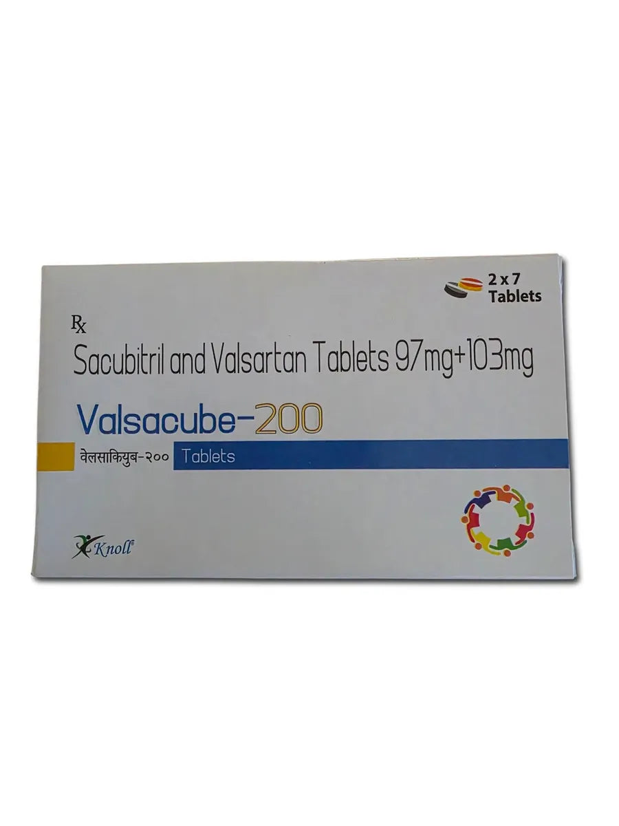 Sacubitril 97mg + Valsartan 103mg - 200mg 14 Tabletas Valsacube - 200