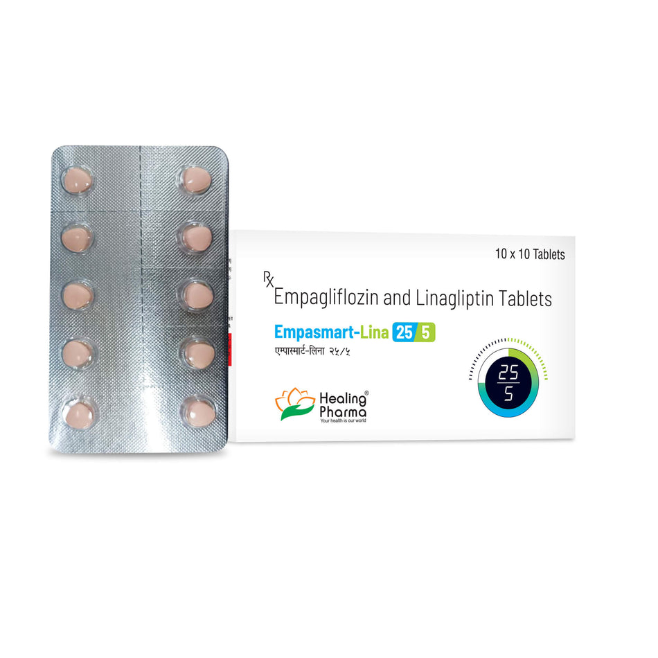 Empagliflozina 25mg + Linagliptina 5mg 100 Tabletas Empasmart-Lina 25/5