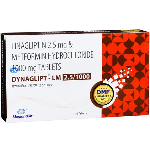 Linagliptina 2.5mg + Metformina 1000mg 30 Tabletas Dynaglipt - LM 2.5/1000