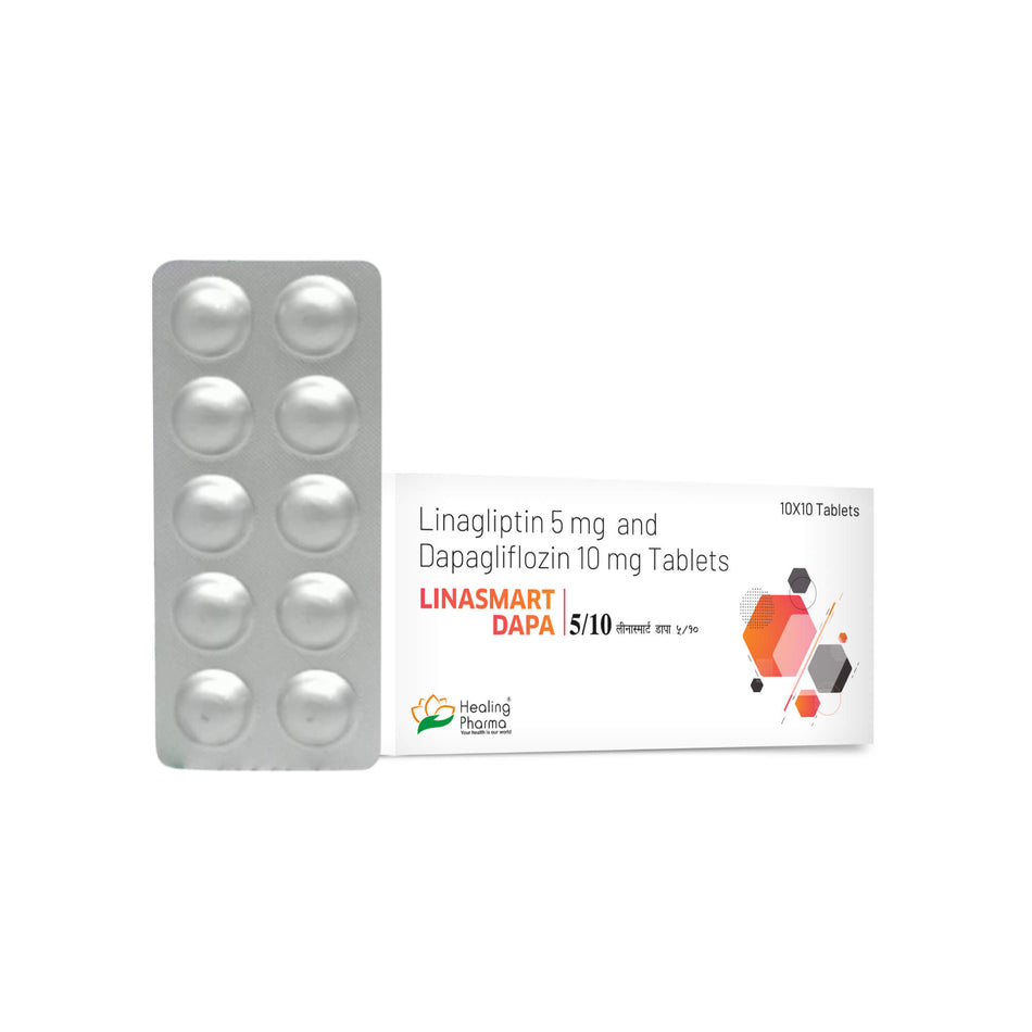 Linagliptina 5mg + Dapagliflozina 10mg 100 Tabletas Linasmart Dapa 5/10