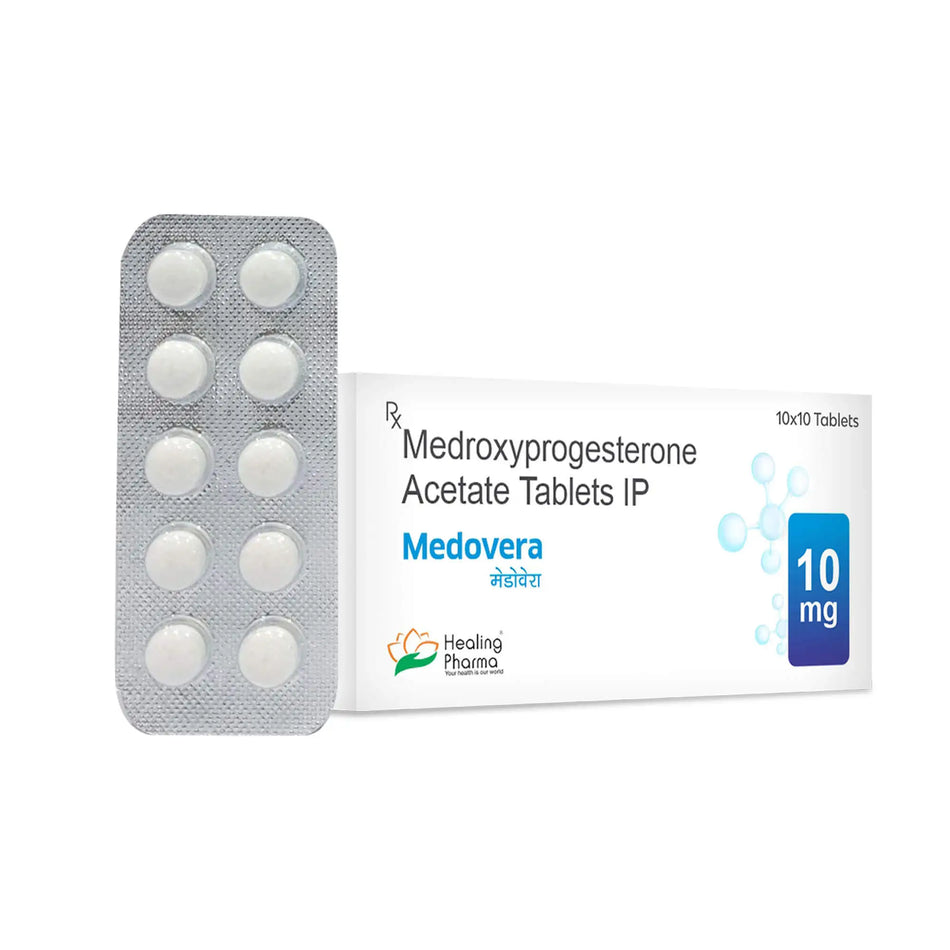 Medroxiprogesterona 10mg 100 Tabletas Medovera