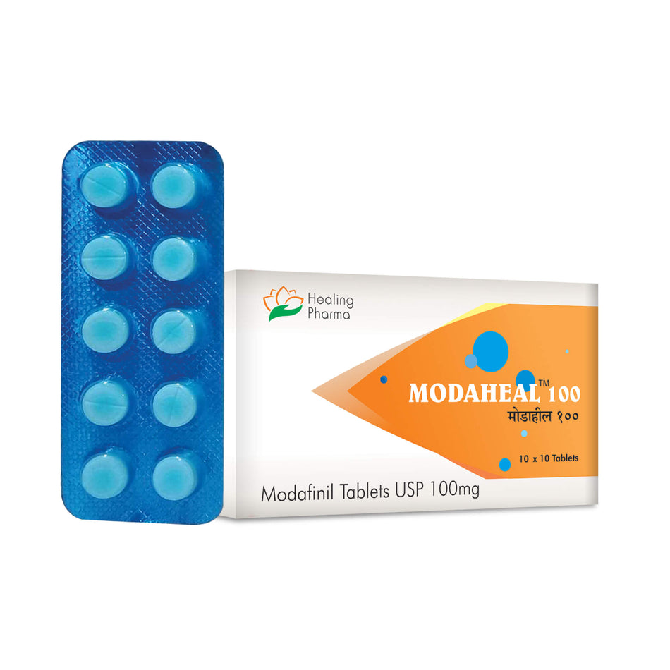 Modafinilo 100mg 100 Tabletas Modaheal 100
