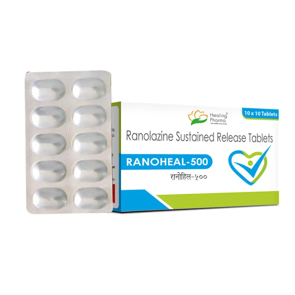 Ranolazina 500mg 100 Tabletas de Liberacion Sostenida Ranoheal 500