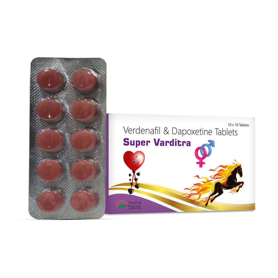Vardenafil 20mg + Dapoxetina 60mg 100 Tabletas Super Varditra
