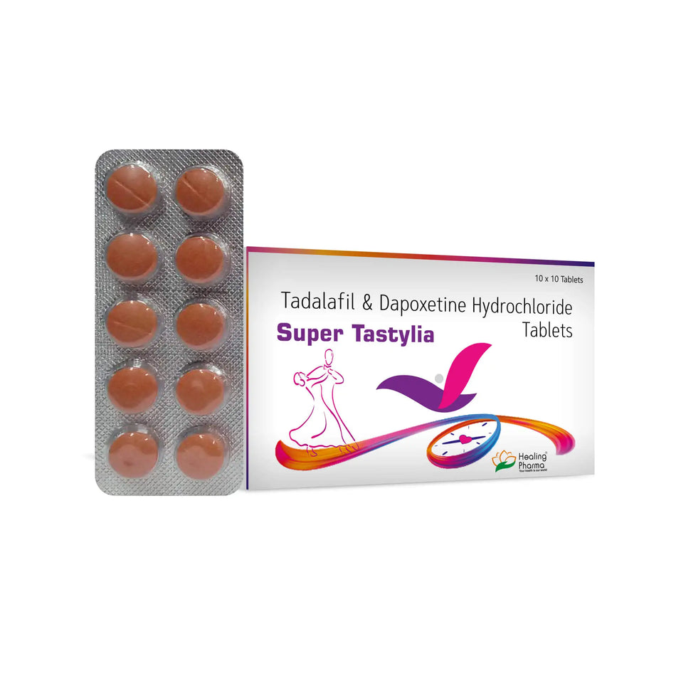 Tadalafil 20mg + Dapoxetina 60mg 100 Tabletas Super Tastylia