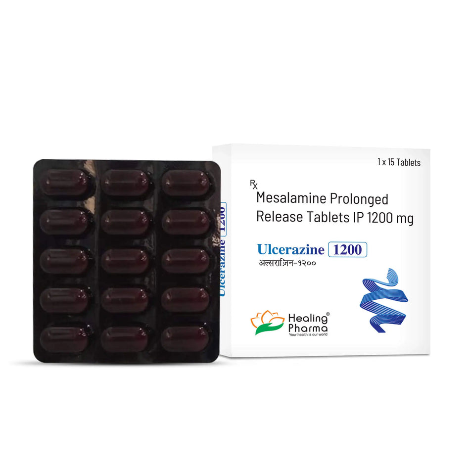 Mesalamina 1200mg 15 Tabletas de Liberacion Prolongada Ulcerazine 1200