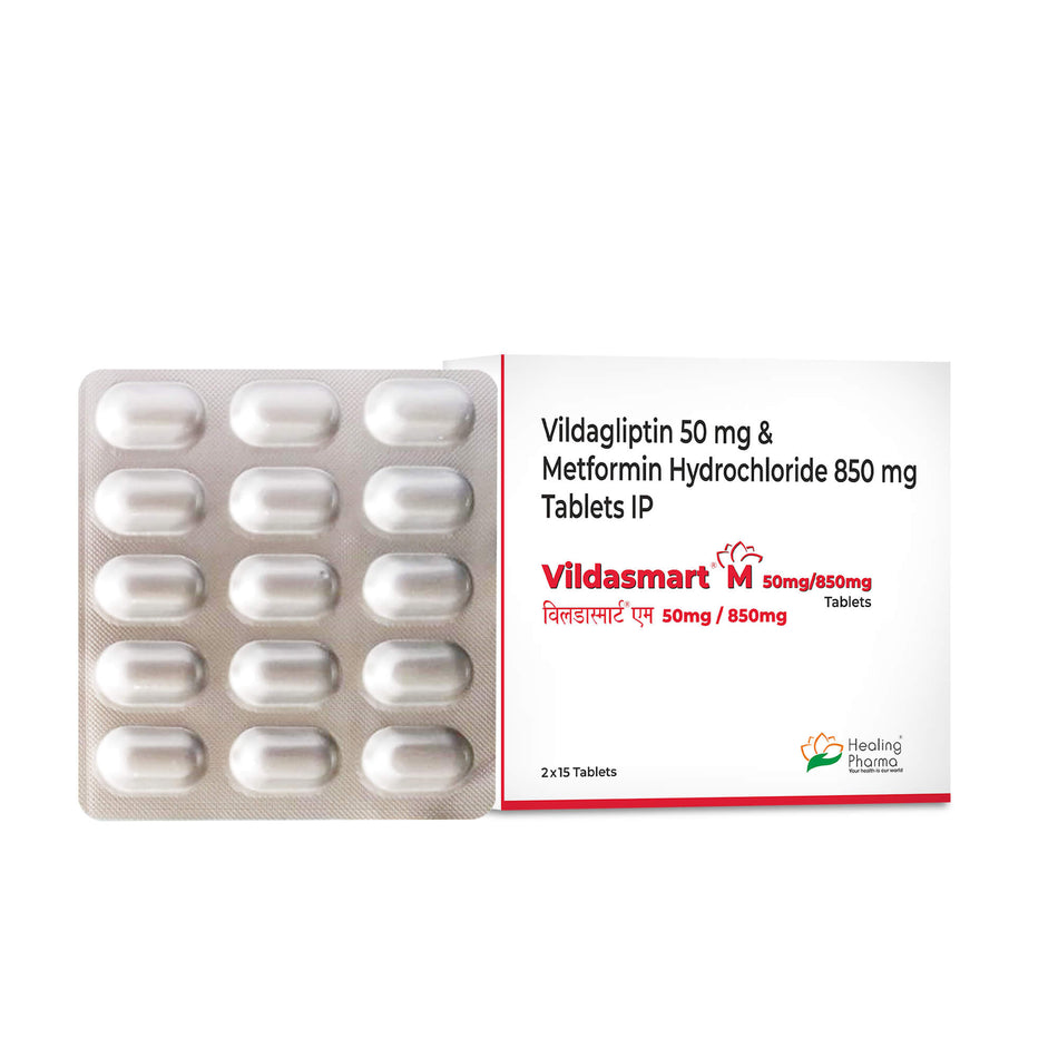 Vildagliptina 50mg + Metformina 850mg 30 Tabletas Vildasmart M 50/850