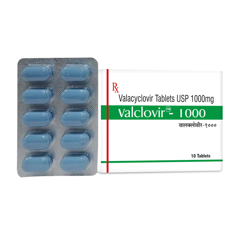 Valaciclovir 1000mg 10 Tabletas Valclovir 1000