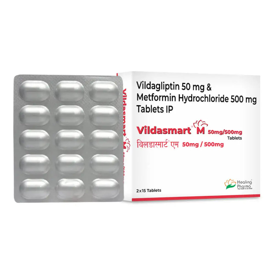 Vildagliptina 50mg + Metformina 500mg 30 Tabletas Vildasmart M 50/500