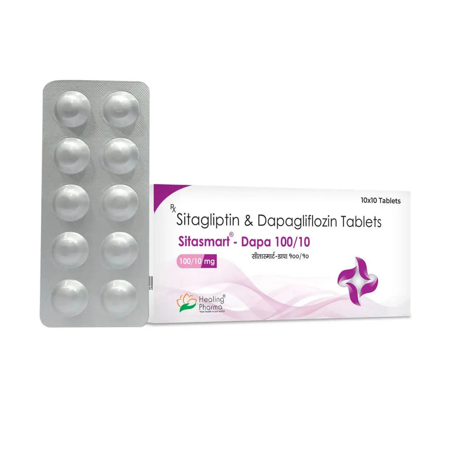 Sitagliptina 100mg + Dapagliflozina 10mg 100 Tabletas Sitasmart - Dapa 100/10