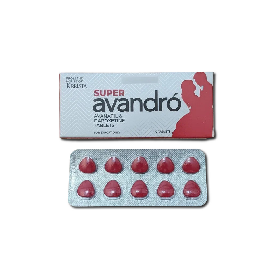 Avanafil 100mg + Dapoxetina 100mg 10 Tabletas Super Avandró