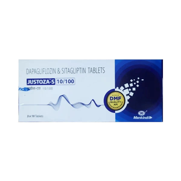 Dapagliflozina 10mg + Sitagliptina 100mg 30 Tabletas Justoza -S 10/100