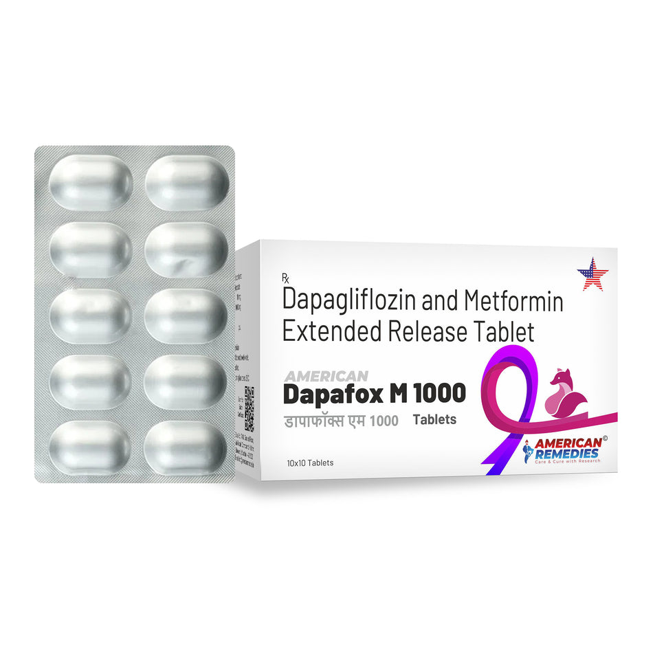 Dapagliflozina 10mg + Metformina 1000mg 100 Tabletas de Liberacion Extendida