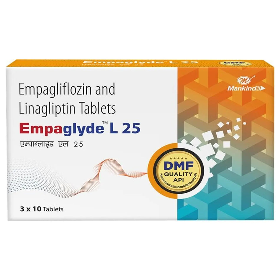 Empagliflozina 25mg + Linagliptina 5mg 30 Tabletas Empaglyde L 25