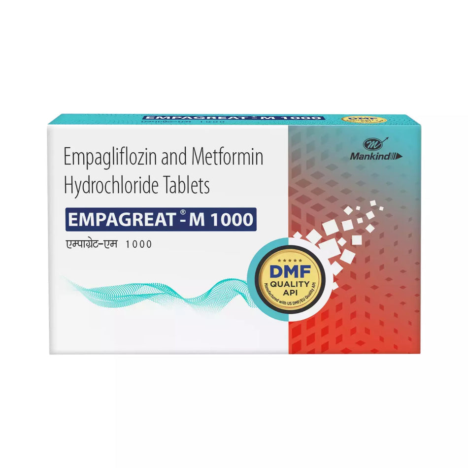 Empagliflozina 12.5 + Metformina 1000mg 30 Tabletas Empagreat M 1000