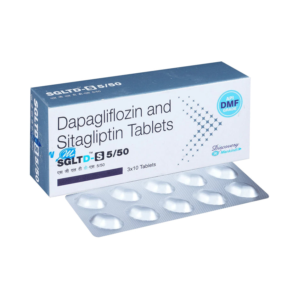 Dapagliflozina 5mg + Sitagliptina 50mg 30 Tabletas SGLTD-S 5/50