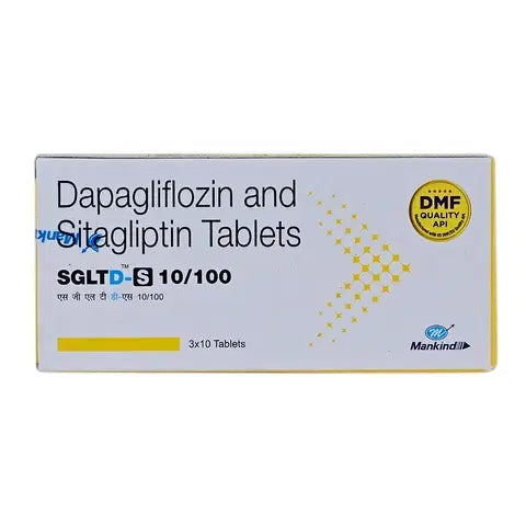 Dapagliflozina 10mg + Sitagliptina 100mg 30 Tabletas SGLTD-S 10/100