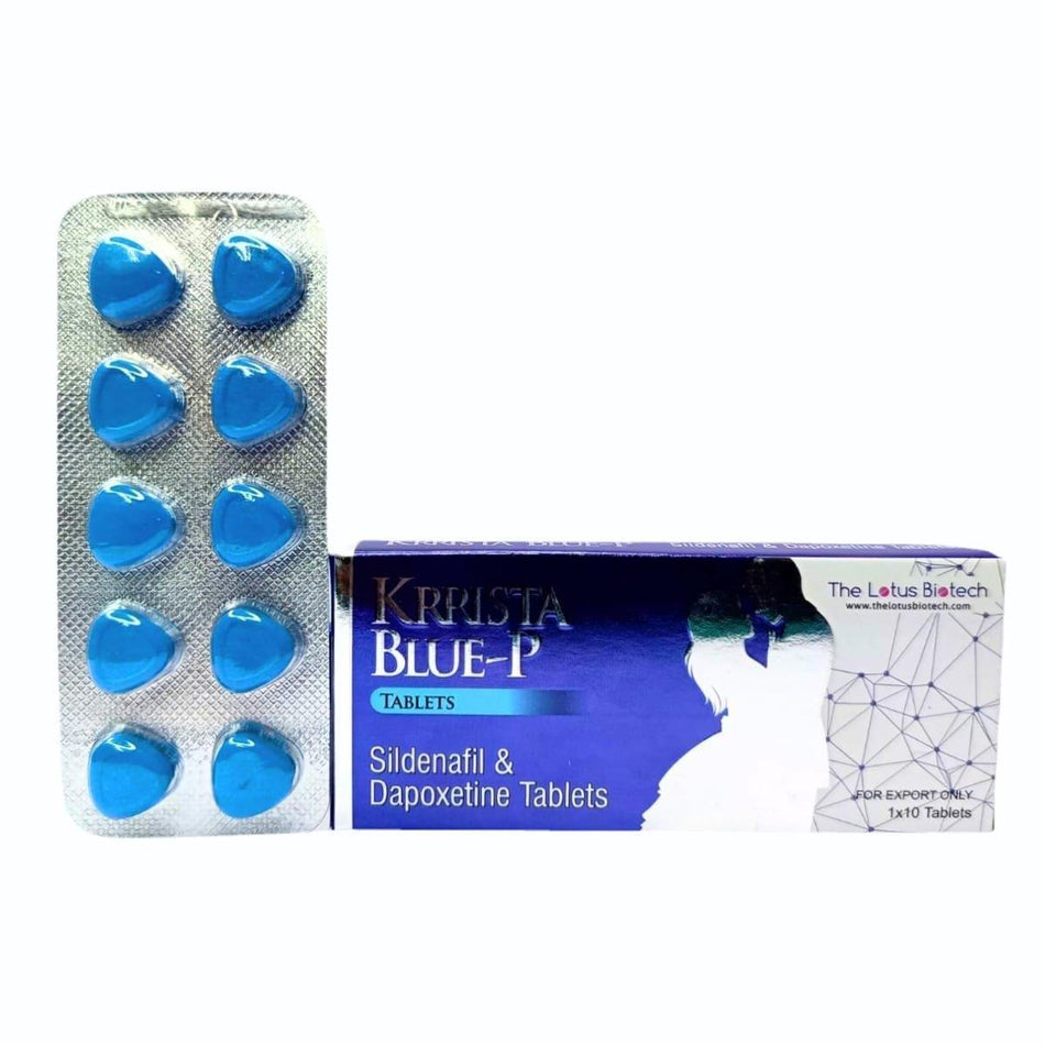 Sildenafil 110mg + Dapoxetina 110mg 10 Tabletas Krrista Blue-P