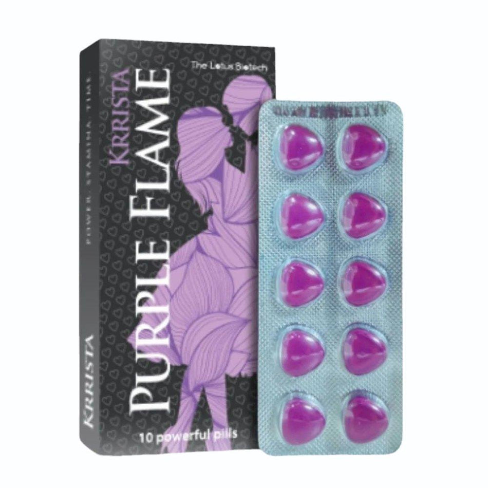 Vardenafil 40mg + Dapoxetina 100mg 10 Tabletas Krrista Purple Flame