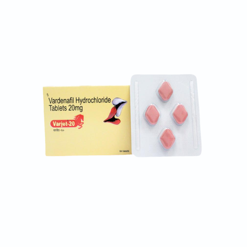 Vardenafil 20mg 4 Tabletas Varjet 20